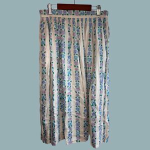 Vintage 80s Counterparts Floral High Waist Skirt with Pockets